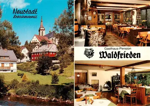 AK / Ansichtskarte  Titisee-Neustadt Gasthaus Pension Waldfrieden Gaststube Ortspartie