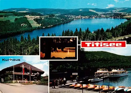 AK / Ansichtskarte 73928885 Titisee-Neustadt Fliegeraufnahme Kurhaus Seepartie Bootsanlegesteg