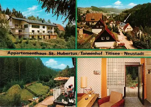 AK / Ansichtskarte 73928903 Titisee-Neustadt Appartementhaus St Hubertus Tannenhof Gaststube Panorama