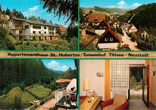 AK / Ansichtskarte  Titisee-Neustadt Appartementhaus St Hubertus Tannenhof Gaststube Panorama