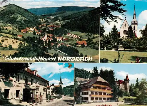 AK / Ansichtskarte 73928926 Nordrach Panorama Kirche Kurhaus Gasthaus