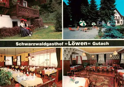 AK / Ansichtskarte  Gutach_Schwarzwald Schwarzwaldgasthof Loewen Gastraeume Freiterrasse