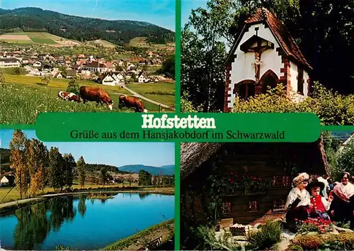 AK / Ansichtskarte 73928948 Hofstetten_Kinzigtal Panorama Kapelle Weiher Trachten