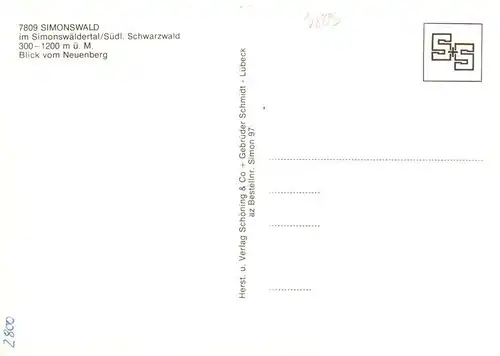 AK / Ansichtskarte  Simonswald_Simonswaeldertal Blick vom Neuenberg