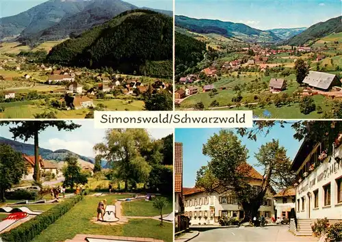 AK / Ansichtskarte 73928997 Simonswald_Simonswaeldertal Fliegeraufnahmen Minigolf Gasthof Hirschen