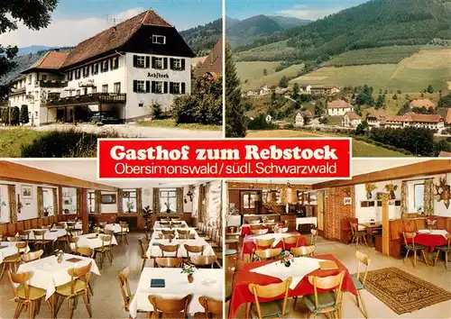 AK / Ansichtskarte  Obersimonswald Gasthof zum Rebstock Gastraeume Panorama