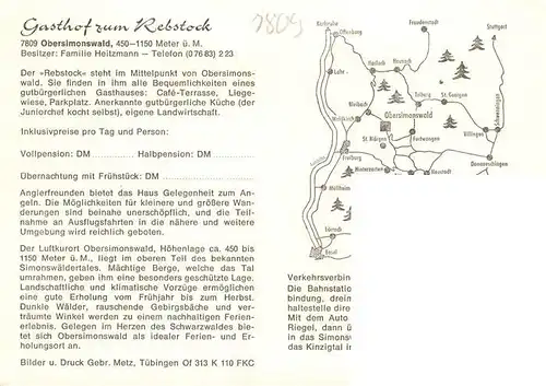 AK / Ansichtskarte 73929004 Obersimonswald Gasthof zum Rebstock Gastraeume Panorama