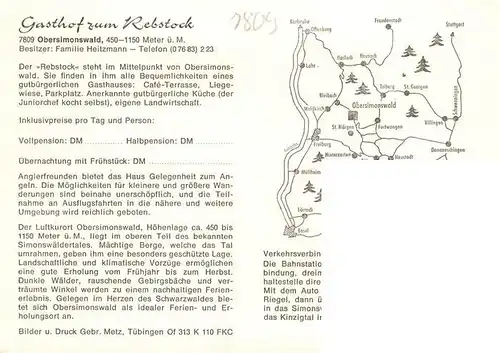 AK / Ansichtskarte  Obersimonswald Gasthof zum Rebstock Gastraeume Panorama