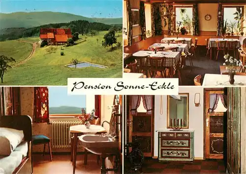 AK / Ansichtskarte 73929009 Bleibach_Gutach_Breisgau Pension Sonne Eckle Gastraeume Zimmer