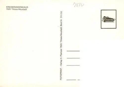 AK / Ansichtskarte  Titisee-Neustadt Kreiskrankenhaus Eingang Panorama