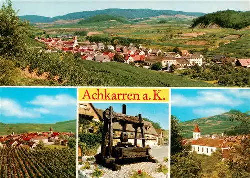 AK / Ansichtskarte  Achkarren Panorama Traubenpresse Kirche