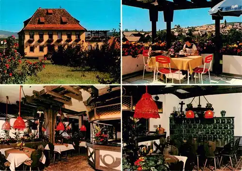 AK / Ansichtskarte 73929067 Burkheim_Kaiserstuhl Gasthof Kreuz Post Gastraeume Terrasse