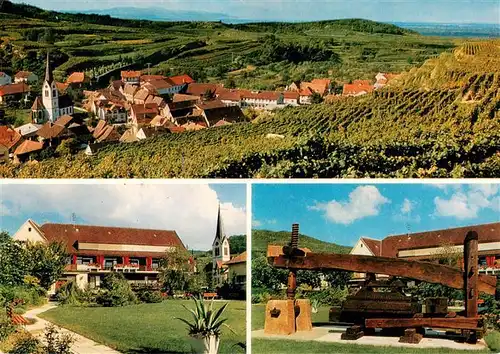 AK / Ansichtskarte 73929070 Bickensohl_Vogtsburg_Kaiserstuhl Panorama Hotel und Weinstuben Rebstock Weinpresse