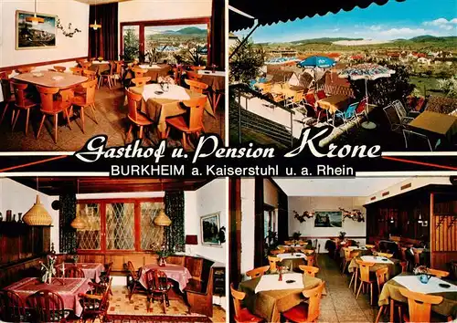 AK / Ansichtskarte  Burkheim_Kaiserstuhl Gasthof Pension Krone Gastraeume Terrasse