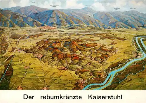 AK / Ansichtskarte 73929100 Kaiserstuhl_Region Panoramkarte