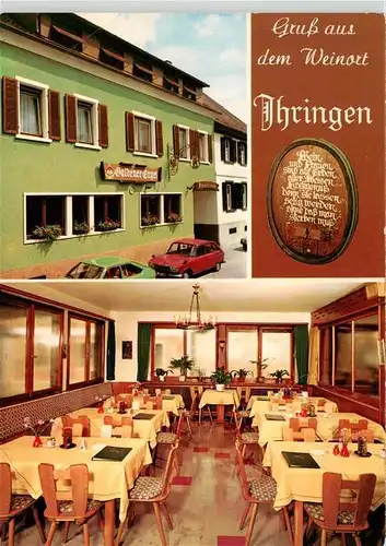 AK / Ansichtskarte 73929121 Ihringen_Kaiserstuhl Hotel Restaurant Goldener Engel Gastraum