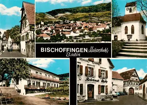 AK / Ansichtskarte  Bischoffingen Dorfstrasse Panorama Kirche Gasthaus Rebstock Stube