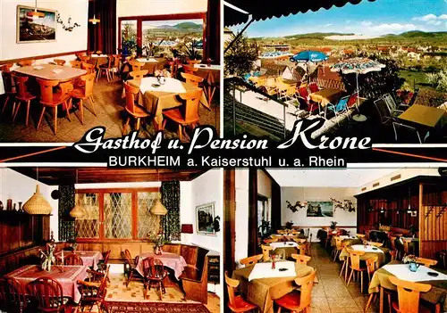 AK / Ansichtskarte  Burkheim_Kaiserstuhl Gasthof Pension Krone Gastraeume Terrasse