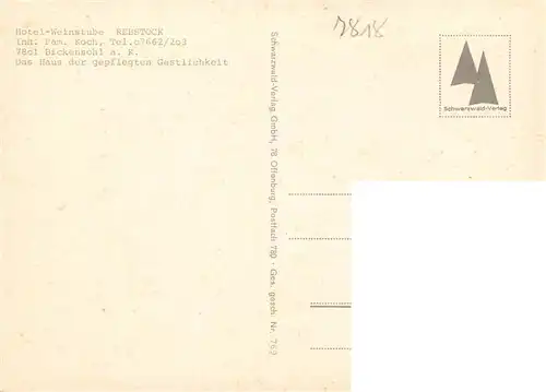 AK / Ansichtskarte 73929128 Bickensohl_Vogtsburg_Kaiserstuhl Hotel Weinstube Rebstock