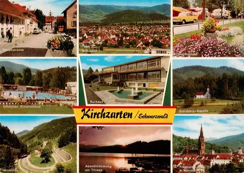 AK / Ansichtskarte  Kirchzarten Hauptstrasse Panorama Campingplatz Schwimmbad Kurhaus Giersberg Kapelle Hoellental Titisee Freiburger Muenster