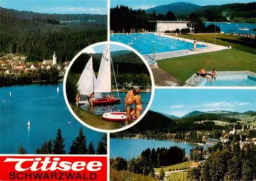 AK / Ansichtskarte  Titisee Seepartien Segeln Freibad Panorama