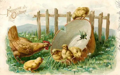 AK / Ansichtskarte  Ostern_Easter_Paques_Pasqua Kueken Huhn