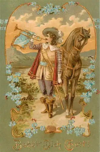 AK / Ansichtskarte  Trompeter_von_Saeckingen_Scheffel Behuet Dich Gott Pferd Trompeter Litho