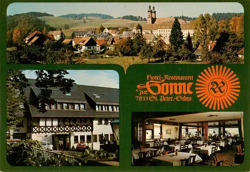 AK / Ansichtskarte 73929333 St_Peter_Schwarzwald Panorama Hotel Restaurant zur Sonne Gastraum