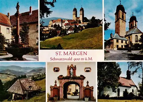 AK / Ansichtskarte 73929340 St_Maergen Brunnen Pfarrkirche Huette Portal Kapelle