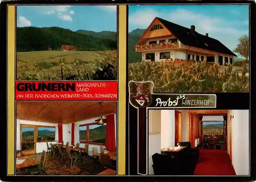 AK / Ansichtskarte  Grunern_Staufen_Breisgau Probsts Winzerhof Gastraeume Panorama