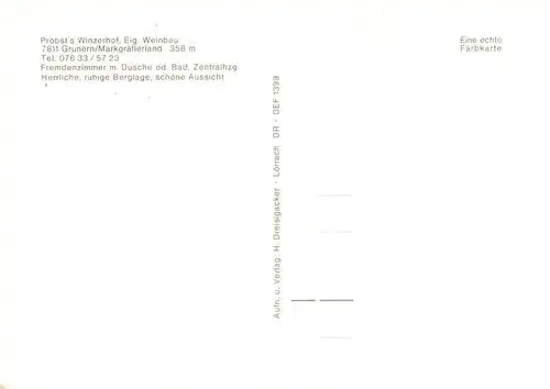 AK / Ansichtskarte 73929394 Grunern_Staufen_Breisgau Probsts Winzerhof Gastraeume Panorama