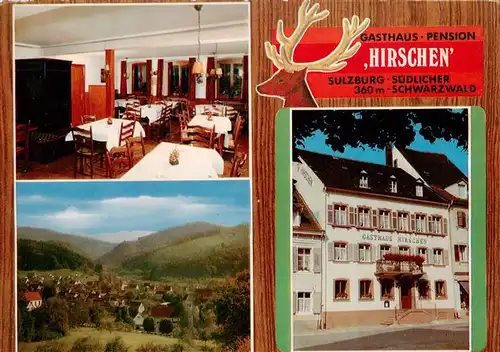 AK / Ansichtskarte 73929396 Sulzburg_Freiburg Gasthaus Pension Hirschen Gastraum Panorama