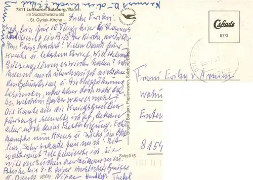 AK / Ansichtskarte  Sulzburg_Freiburg St Cyriak Kirche
