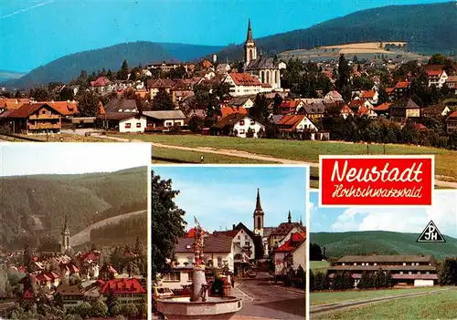 AK / Ansichtskarte  Neustadt__Schwarzwald_Titisee-Neustadt Panorama Kirche Marktplatz Jugendherberge