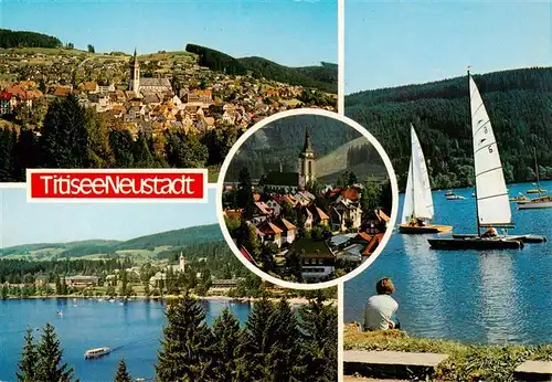 AK / Ansichtskarte  Titisee-Neustadt Panorama Kirche Seepartien