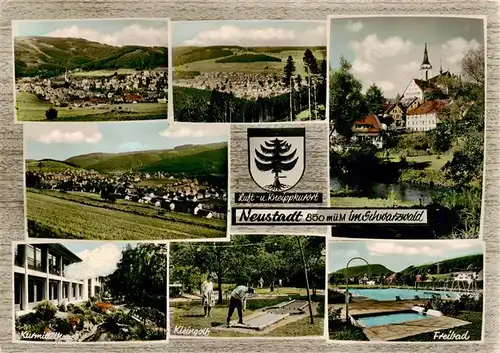 AK / Ansichtskarte  Neustadt__Schwarzwald_Titisee-Neustadt Panorama Kurmittelhaus Kleingolf Freibad Kirche