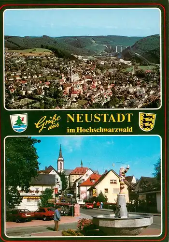 AK / Ansichtskarte 73929447 Neustadt__Schwarzwald_Titisee-Neustadt Fliegeraufnahme Stadtplatz mit Brunnen