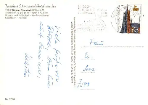 AK / Ansichtskarte  Titisee-Neustadt Treschers Schwarzwaldhotel am See