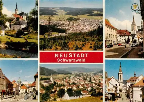 AK / Ansichtskarte 73929461 Neustadt__Schwarzwald_Titisee-Neustadt Kirche Panorama Hauptstrasse Teilansichten