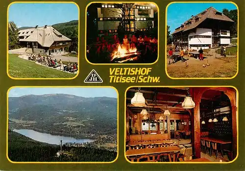 AK / Ansichtskarte  Titisee-Neustadt Jugendherberge Veltishot Lagerfeuer Tischtennis Seepanorama Gastraum