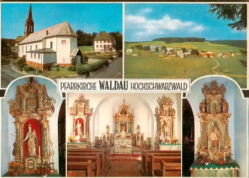 AK / Ansichtskarte 73929470 Waldau_Neustadt Pfarrkirche Waldau Panorama Kircheninneres Figuren