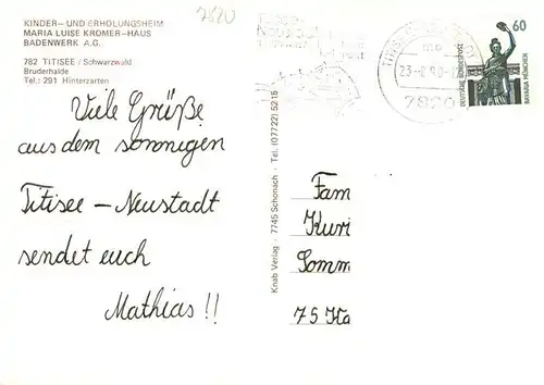 AK / Ansichtskarte 73929475 Titisee-Neustadt Kinder und Erholungsheim Maria Luise Kromer Haus Badenwerk AG