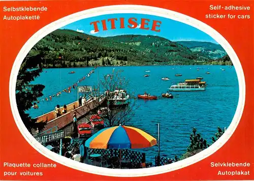 AK / Ansichtskarte 73929499 Titisee-Neustadt Seepartie Selbstklebende Autoplakette