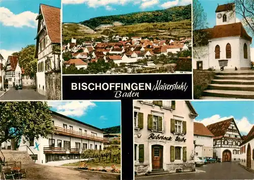 AK / Ansichtskarte  Bischoffingen Dorfstrasse Panorama Kirche Rebstock Stube