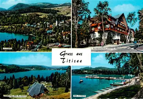 AK / Ansichtskarte 73929558 Titisee-Neustadt Fliegeraufnahme Schwarzwaldhotel Camping Hoch Seepartie