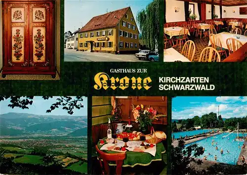 AK / Ansichtskarte 73929575 Kirchzarten Gasthaus zur Krone Gaststuben Panorama Schwimmbad