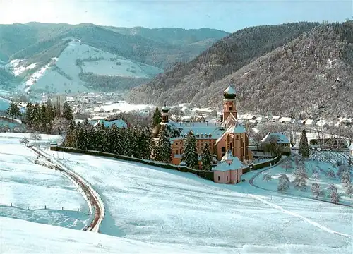 AK / Ansichtskarte 73929593 Muenstertal__Schwarzwald Panorama mit St Trudpert Kirche