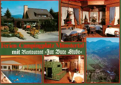 AK / Ansichtskarte  Muenstertal__Schwarzwald Ferien Campingplatz mit Restaurant Bure Stube Gastraeume Hallenbad