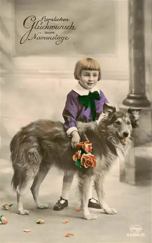 AK / Ansichtskarte  Foto_Amag_Nr. Nr. 63382/5 Namentag Kind Hund