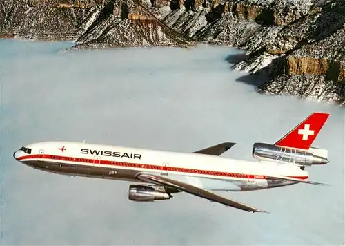 AK / Ansichtskarte 73929779 Flugzeuge_Zivil Swissair Douglas DC-10 